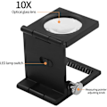 Miniatyrbillede 4 af 5: 10x Metal Foldbar Desktop Lup med LED-lys til Tekstil Optisk Linse