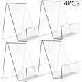 Miniatyrbillede 1 af 5: Skrivebordsopbevaring, Transparent Display Stand, 4 stk., Ornament Display Stand, Fotoholder, Tablet Holder, Business Holder til Skrivebords Display Easel-RAPA
