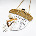 Miniatyrbillede 4 af 5: Happy Fall Skilt Træ Efterår Høst Ornamenter Veranda Forreste Dør Th