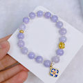 Miniatyrbillede 1 af 5: Violet Håndlavede Krystal Jade Perle Stretch Armbånd