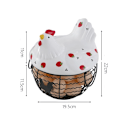 Miniatyrbilde 4 av 4: Kylling Egg Holder Oppbevaringskurv Kylling Egg Samler Trådkurv Fruktkurv Kylling Egg Kurv Egg Samlekurv Kyllingformet Egg Kurv