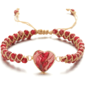 Miniatyrbild 1 av 5: Passionate Heart Jasper Armband, Klassiskt Hjärtformat Charm Armband