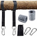 Miniatyrbillede 1 af 5: Swing tilbehør, 1 par hængekøjsstropper til swing tilbehør, med 2 D-formede kroge og 2 træbeskyttere
