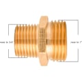 Miniatyrbillede 4 af 5: 3/4\" GHT til 1/2\" NPT haveslangeadapter, dobbelt han- og hun- messingkobling, med 8 ekstra spændeskiver