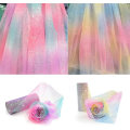 Miniatyrbillede 4 af 4: 1 stk. Regnbue Gradient Glitter Tulle Rulle Stof Bånd Tulle Bånd