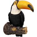 Pikkukuva 1 / 5: Toucan-puutarhapuun koriste hartsista, kevään ulkokoristeet, simulaatioveistos puun riipus, syksyn puutarhataiteen maisemakoriste terassille, pihalle, nurmikolle ja seinälle