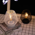 Miniatyrbild 3 av 5: Batteridriven bordslampa utomhus, bordslykta i metall med timer