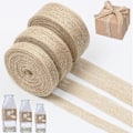 Miniatyrbillede 1 af 5: 3 ruller/30m jute burlap håndværk natur burlap bånd, kunst bånd til bryllup begivenheder fest og hjem indretning DIY håndværk bryllup dekorationer(1.5cm,2.5cm,3.8cm)