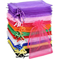 Miniatyrbillede 1 af 5: 100 stk. flerfarvede organzaposer, 10x15cm, organza gaveposer, smykkeposer, bryllupsposer, lavendelposer, bryllupsgaver, festlige