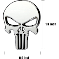 Miniatyrbillede 3 af 5: 3D Metal Skull Punisher Emblem Sticker 2 stk., Biler Pynt Metal