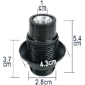 Miniatyrbillede 5 af 5: Sorte E14-skruer, E14-lampesokkel, 4 E14-fatninger, E14-fatningspære, massiv pæreholder, sort adapterfatning, lampesokkeldekoration Cafe K