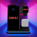 Miniatyrbillede 3 af 5: 3 i 1 trådløs Qi hurtigoplader til iPhone 12, iWatch og Air Pods