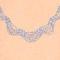 Miniatyrbilde 3 av 5: Rhinestone Crystal Bridal Floral Wave Halskjede Øredobber Sett Silve