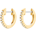 Miniatyrbillede 3 af 4: Forgyldte Cubic Zirconia Cuff Øreringe Huggie Stud，2 sæt