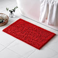 Miniatyrbild 4 av 4: Badrumsmattor Entrématta för Dusch Absorberande Chenilletyg Mjuk Duschmatta Halksäker Mjuk Bekväm Mikrofiber WC Toalett Badkar 40x60cm Röd