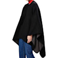 Miniatyrbillede 4 af 4: Dame Poncho Åben Front Cardigan Vinter Vendbar Kappe Oversized Trykt Kappe Tartan Strikket Tartan Tæppe Bohemian Geometrisk Mønster Sjal (Sort