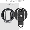 Miniatyrbilde 5 av 5: Bilnøkkeltilbehør Kompatibelt med Mini Smart Key 3 Knapper - Karbon Svart