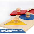 Miniatyrbild 3 av 4: Montessori Pussel Multi - Former Första Form Mega - Knapp Trä