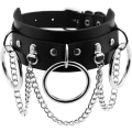 Miniatyrbillede 1 af 5: Halskæde Pu Læder Choker med Sort Stud Punk Rock Stud Choker