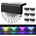 Miniatyrbild 1 av 5: Solcells drivna LED utomhusvägglampor, 4-pack stigljus, färgförändrande LED solcellslampor, gånglampor