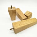 Miniatyrbild 1 av 3: Möbelben 4 st raka trä möbelben 5 cm set med trä soffbord L