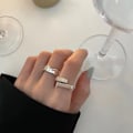Miniatyrbillede 4 af 5: Åbne Tåringe Sæt til Kvinder Simpel Tynd Båndring Justerbar - 2pak