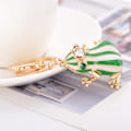 Miniatyrbillede 5 af 5: Frø nøglering rhinestone nøglering taske pung charms fødselsdagsgaver