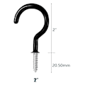 Miniatyrbillede 5 af 5: 30 stk. Skrueloftkroge Hængekroge Kopper Kopper Hængekroge Plastbelægning Sort 20mm