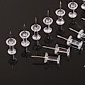 Miniatyrbillede 3 af 4: Amazon Basics trykknapper, gennemsigtigt plasthoved, stålspids, 100-pak