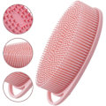 Miniatyrbilde 4 av 4: 3-delt Silikon Hodebunnsmassasje Børst, Eksfoliering - Kroppspleie, Badebørste, Kroppsbørste (Rosa, 13,5 * 8 * 3,6 cm)