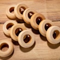 Miniatyrbilde 4 av 4: Sett med 10 håndlagde rustikke tre serviettringer for borddekorasjon
