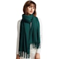 Miniatyrbillede 2 af 4: Sjal Efterår Kvinder Mænd 200 * 70 CM Vinter Silkeblød Elegant Blød Shawl til Bryllup Fest Aften, Grøn