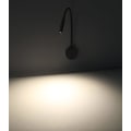 Miniatyrbilde 2 av 5: Svart leselampe, fleksibel svanehalslampe LED 3W 3000K veggmontert leselampe 240V med bryter for soverom stue innendørs stue