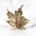 Miniatyrbillede 3 af 5: Kvindernes Farve Diamant Rhinestone Ahornblad Brosche Pin