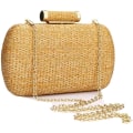 Miniatyrbillede 1 af 5: Kvinde Bryllup Halm Clutch Håndvævet Aften Halm Clutch Flet Håndtaske