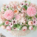 Miniatyrbillede 3 af 5: Kunstige Blomster 1stk 7 Gaffler Kunstig Kamelia Buket Simul