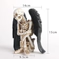 Miniatyrbillede 2 af 5: Harpiks Figurer Skulptur Gotisk Skelet Krop Harpiks Vinge Kranie Statuer Hal