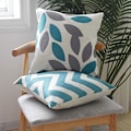 Miniatyrbilde 5 av 5: Putetrekk, moderne geometriske bomullslin dekorative putetrekk med usynlig glidelås, sett med 4 putetrekk for stue sofa stol, 45 x 4