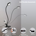 Miniatyrbilde 3 av 5: Klips-lys LED-skrivebordslampe klemme lesebord seng med adapter Bri