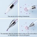 Miniatyrbillede 3 af 5: 2 stk. Rhinestone Picker Dotting Pen, Dobbeltsidet Rhinestone Gem