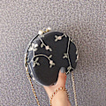 Miniatyrbilde 1 av 5: Kvinne Håndveske Peach Hjerteformet Blonder Skulderveske Clutch Bag, Svart