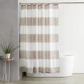 Basics Taupe Stripes Tryckt Tyg Duschdraperi