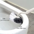 Pikkukuva 5 / 5: 2 kappaletta WC-harja, pitkävartinen muovinen WC-harja, jossa on vahvat harjakset WC:n puhdistukseen, syväpuhdistukseen, harmaa 39*11,5 cm