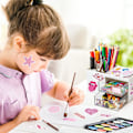 Miniatyrbillede 5 af 5: PANTIDE Preppy Skrivebordsarrangør med Skuffe, Med Y2K Vandtætte Stickers, Mini Opbevaringsboks (Hvid)