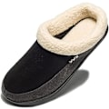 Miniatyrbillede 2 af 3: Herres varme memory foam ruskindsplys foret shearling foret slip on indendørs