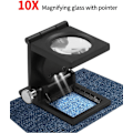 Miniatyrbillede 2 af 5: 10x Metal Foldbar Desktop Lup med LED-lys til Tekstil Optisk Linse