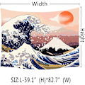 Miniatyrbild 3 av 5: Den stora vågen gobeläng, Mount Fuji vägg gobeläng, japanska hav