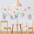 Miniatyrbild 2 av 5: En uppsättning söta elefanter ballonger fjärilar väggdekaler självhäftande väggdekor för vardagsrum, sovrum, kök, badrum