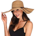 Miniatyrbilde 4 av 5: Kvinners Floppy Hat Halmhatt Bred Bremskjerm Solhatter Pustende Sammenleggbar