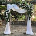 Miniatyrbillede 3 af 5: 1 stk. Hvide stofpaneler til bryllupsbue - 70*300cm - Chiffon stof